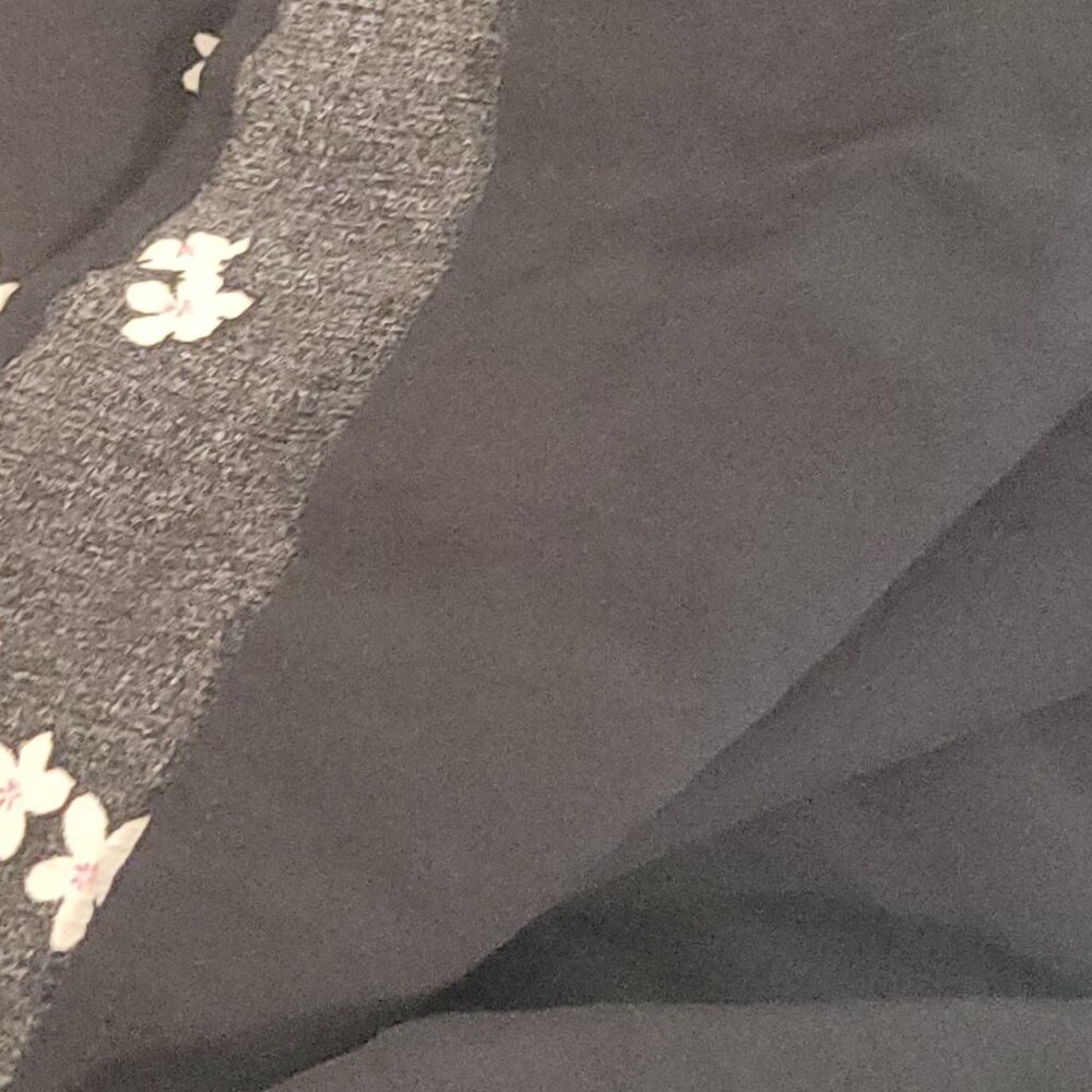 J.Jill Womens XL Petite Black Sleeveless Faux Wrap Maxi Dress Star Floral Ruffle - Picture 8 of 11